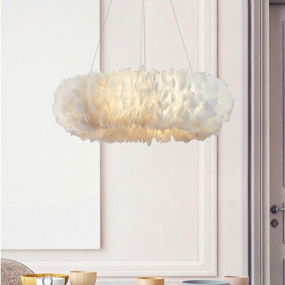 buyNatural Goose Feather Chandelier - Morsale