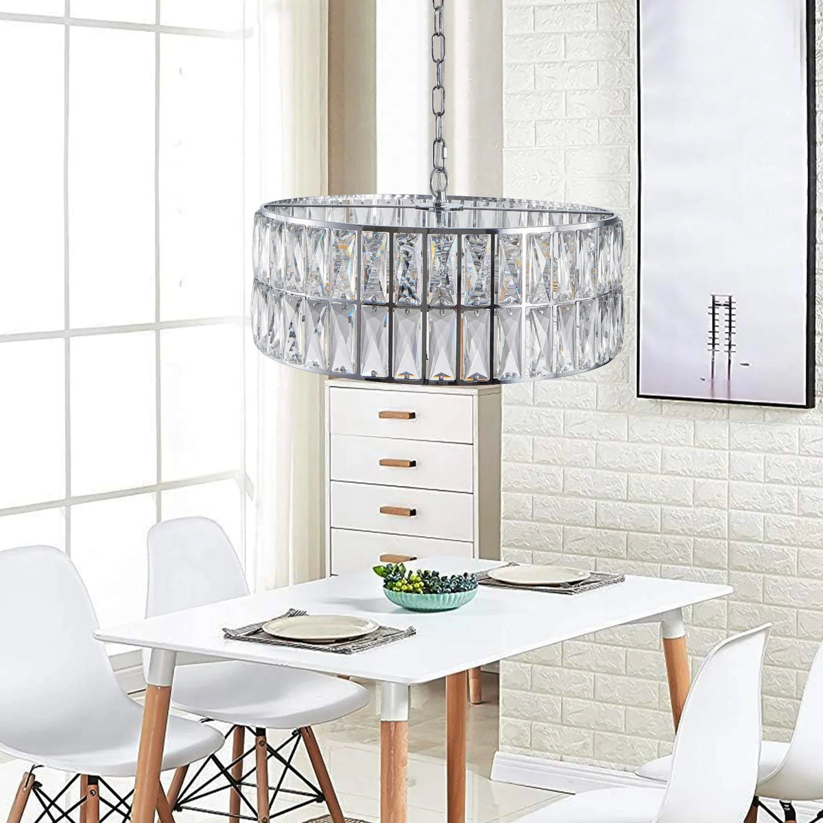 Brion crystal chandelier viewed from below