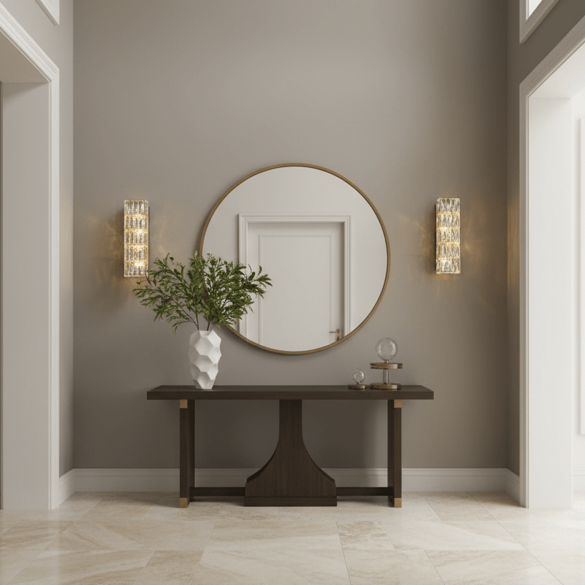 Bacci compact crystal LED wall sconce with layered K9 prisms