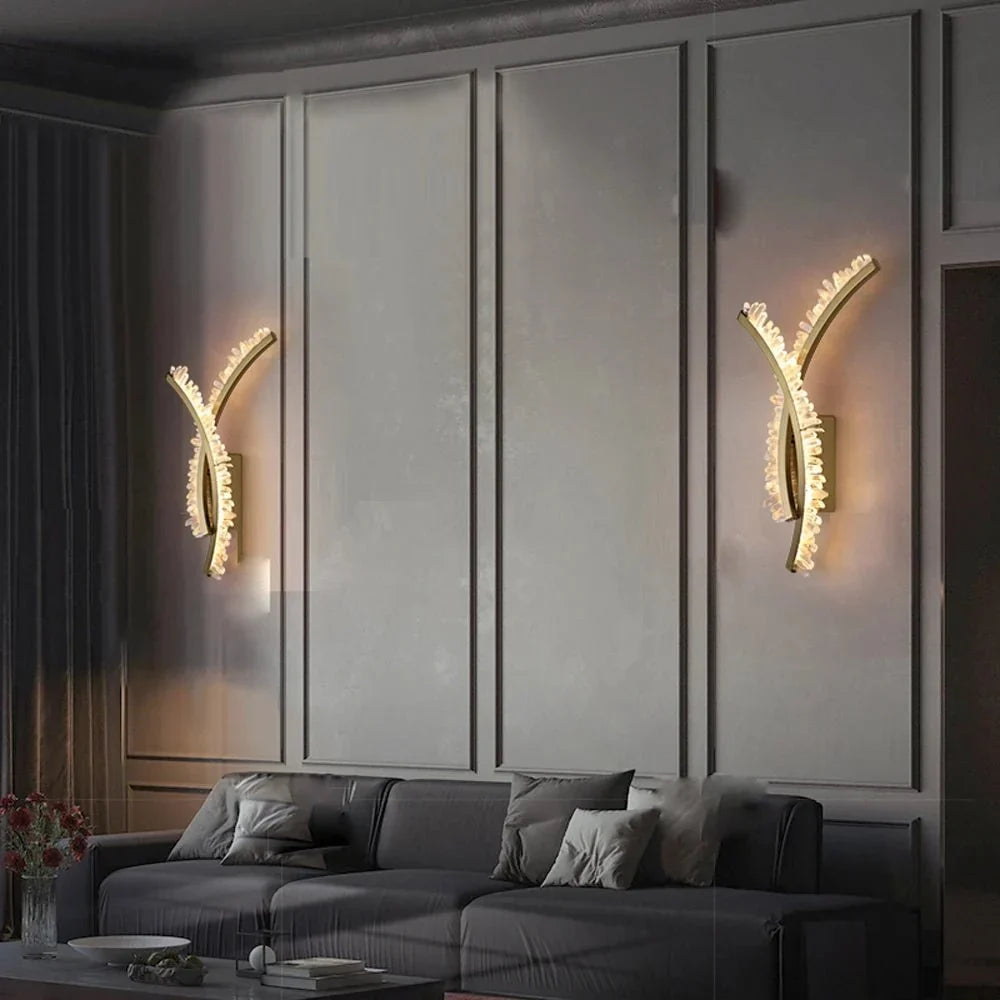 Orion crystal wall sconce full view