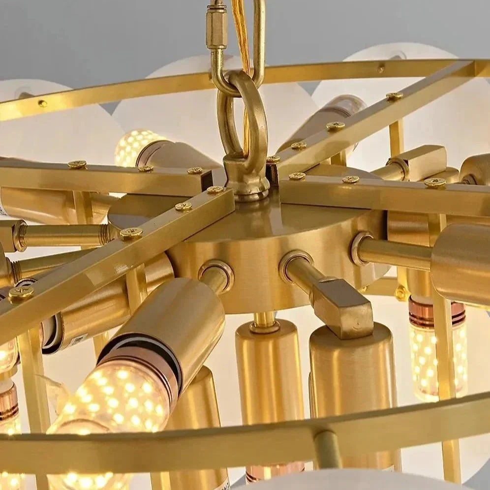 Bordwell marble chandelier natural stone detail