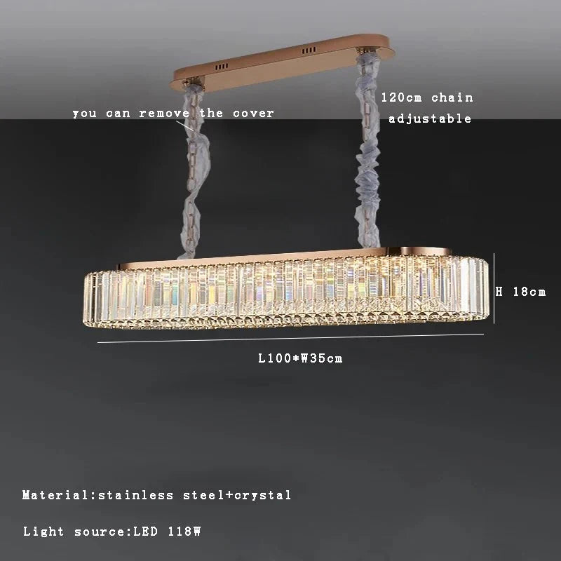 Gio crystal dining chandelier crystal prisms close-up