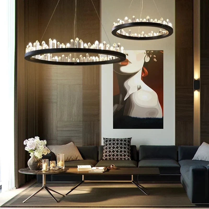 Westford crystal chandelier over a dining table