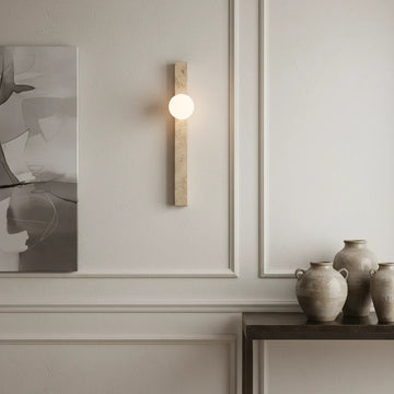 Verona travertine wall sconce full view