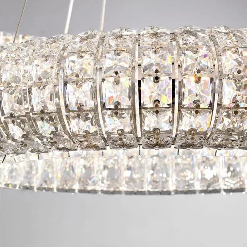 Bacci modern crystal chandelier side profile