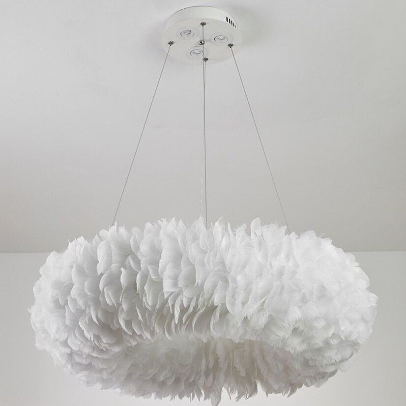 buyNatural Goose Feather Chandelier - Morsale