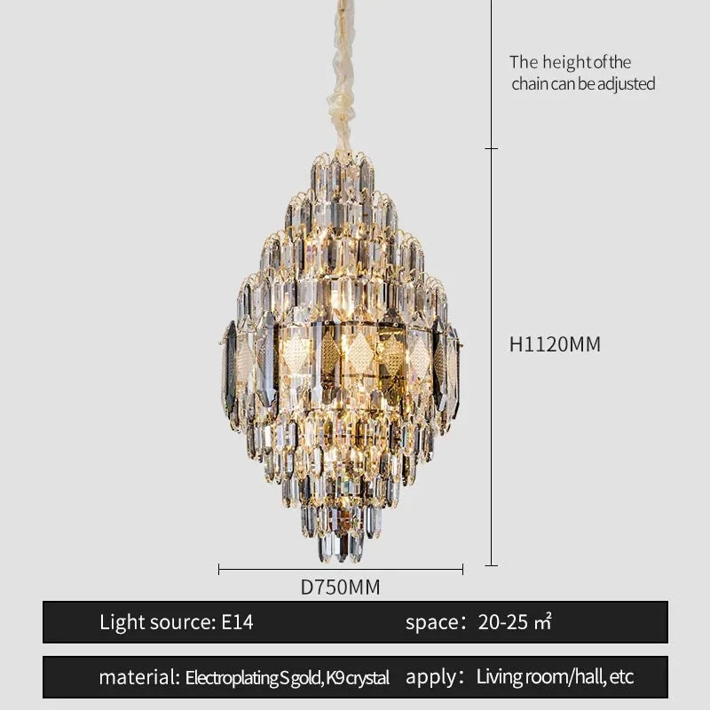 Close-up of the polished steel frame on the Lazzo chandelier