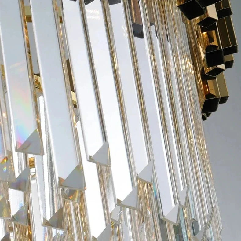 Gio tiered crystal chandelier side profile