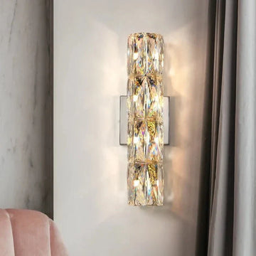Bacci linear crystal wall sconce full view