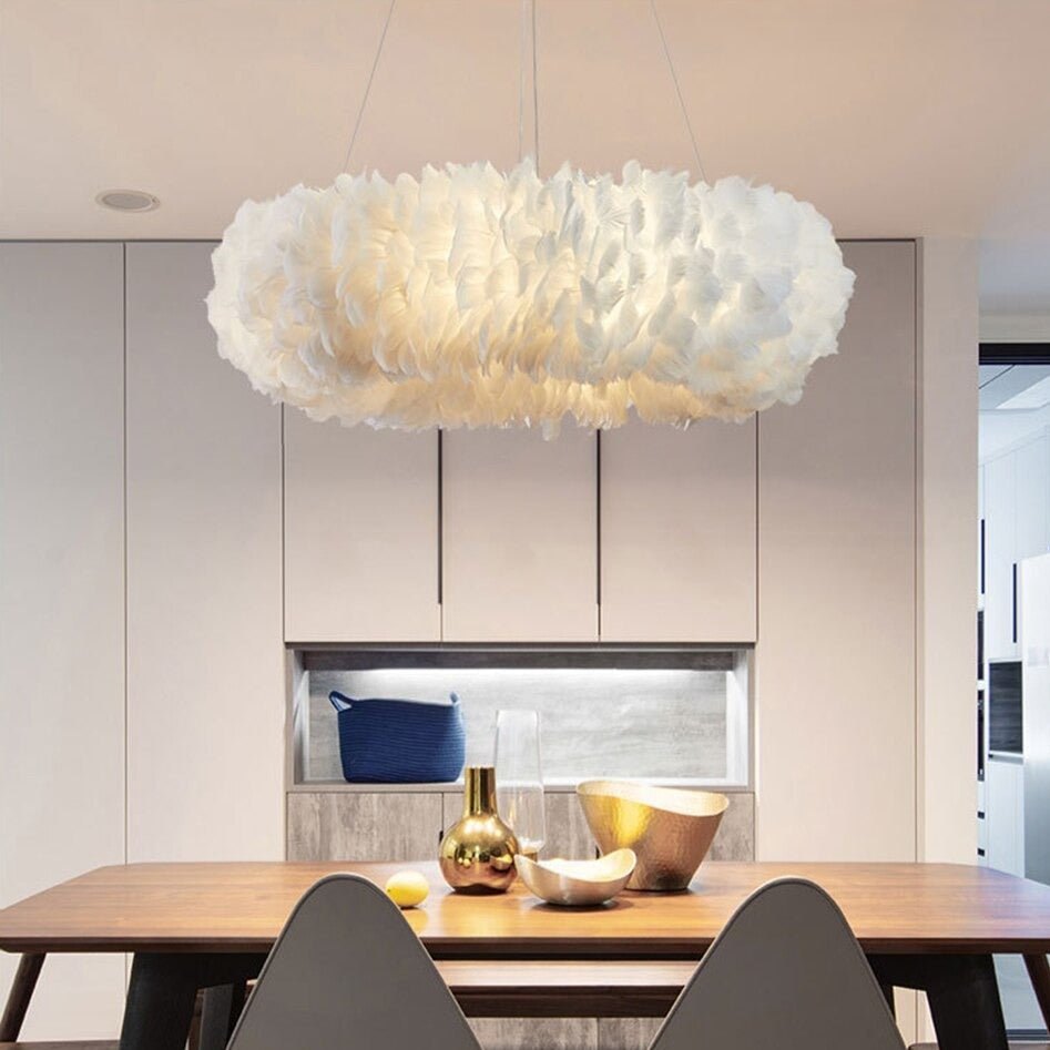 buyNatural Goose Feather Chandelier - Morsale