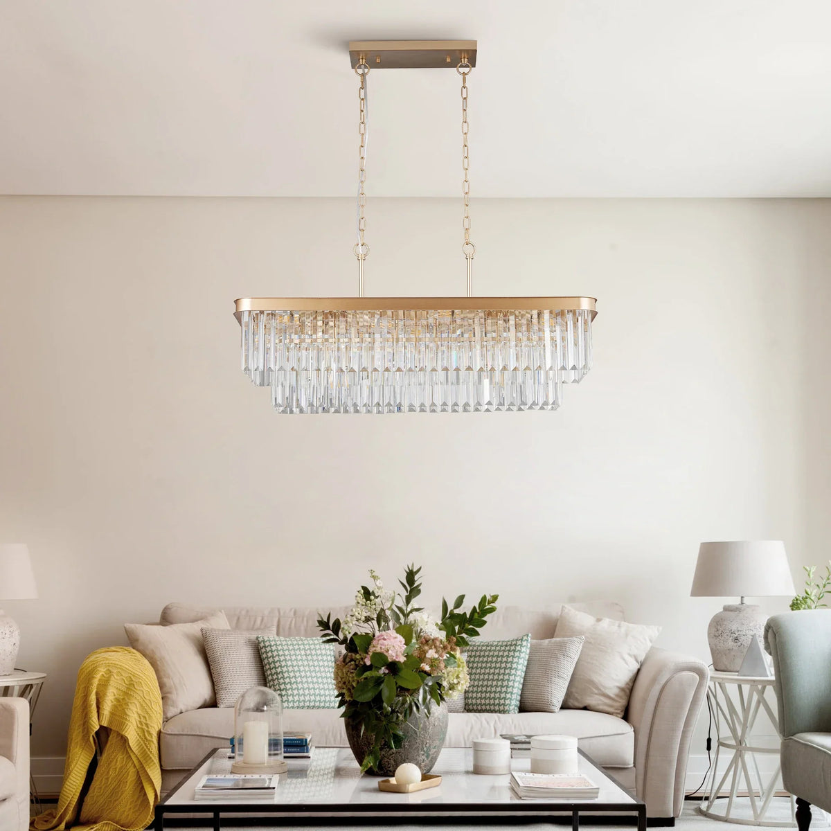 Gio dining area chandelier over a dining table