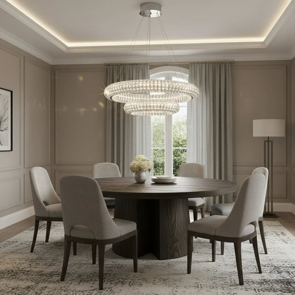 Bacci grand modern crystal chandelier full view
