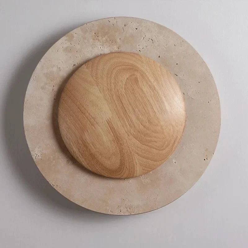 buyDario Travertine & Oak Wall Sconce - Morsale