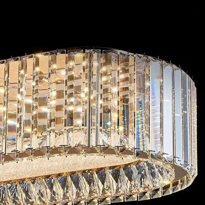 Gio crystal dining chandelier full length view on a white background