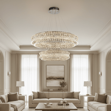 Bacci 39-inch modern crystal chandelier with up and down light