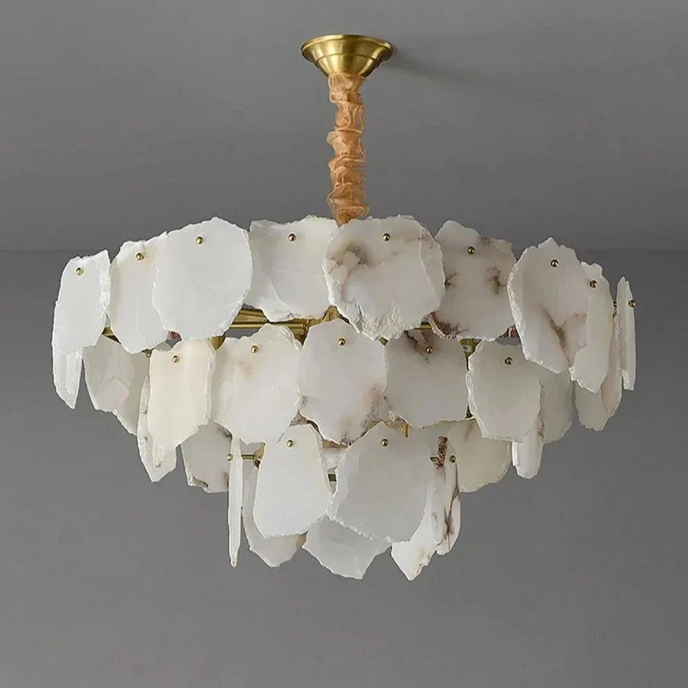 buyNorham Modern Marble Tiered Slice Chandelier - Morsale