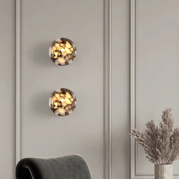 Valmont marble sconce full view
