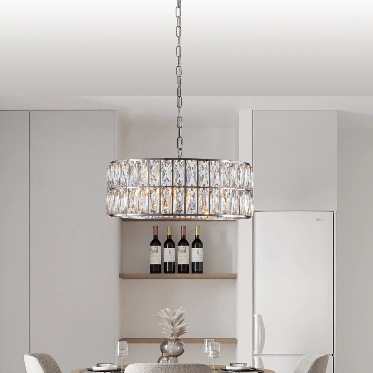 Brion crystal kitchen chandelier mounting detail
