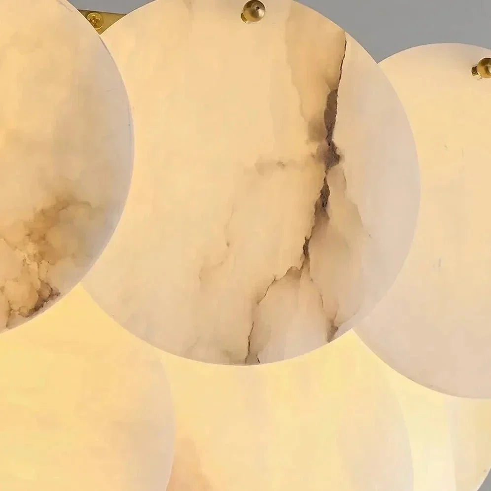 Bordwell marble chandelier side profile view