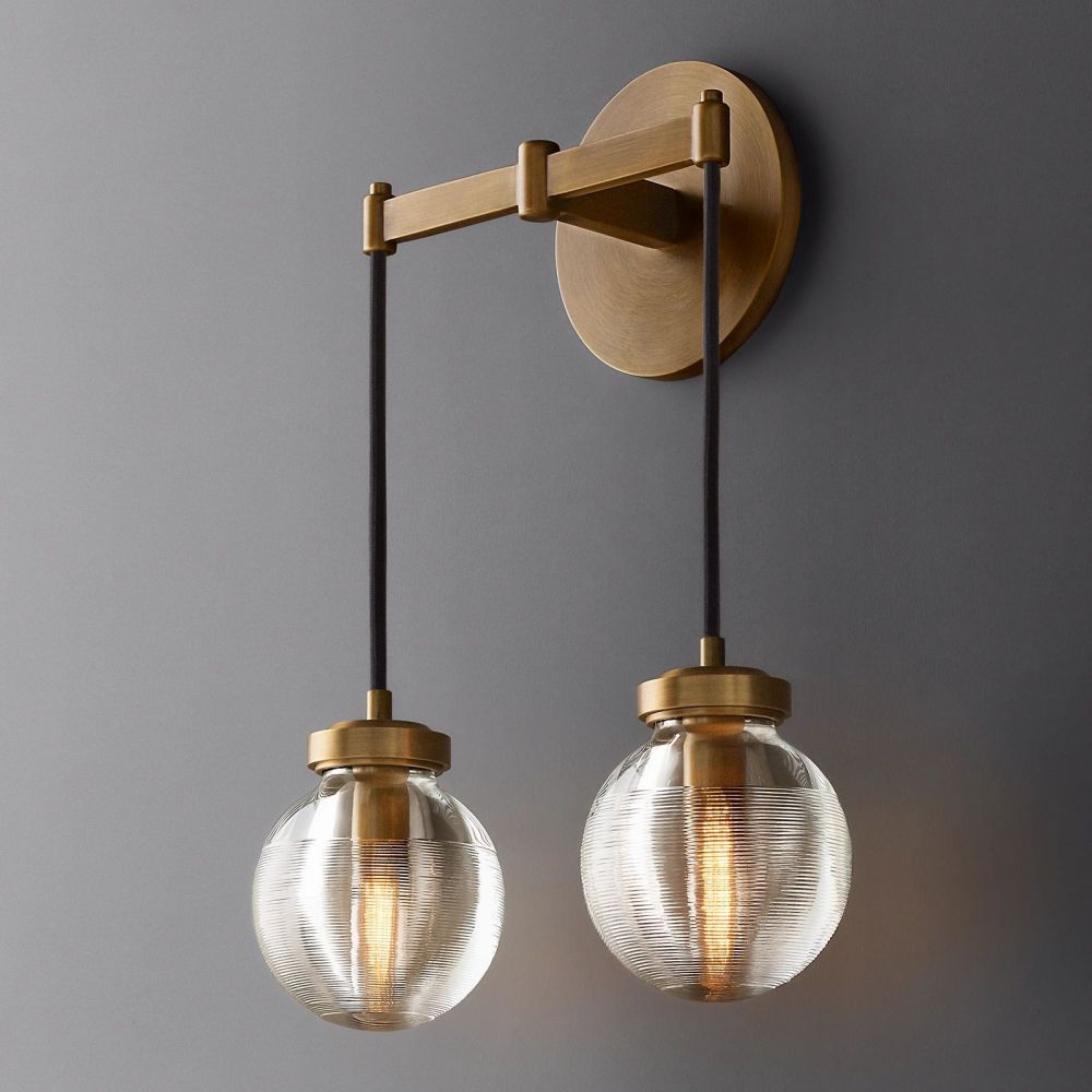 Pearl Carved Inciso Double Wall Sconce