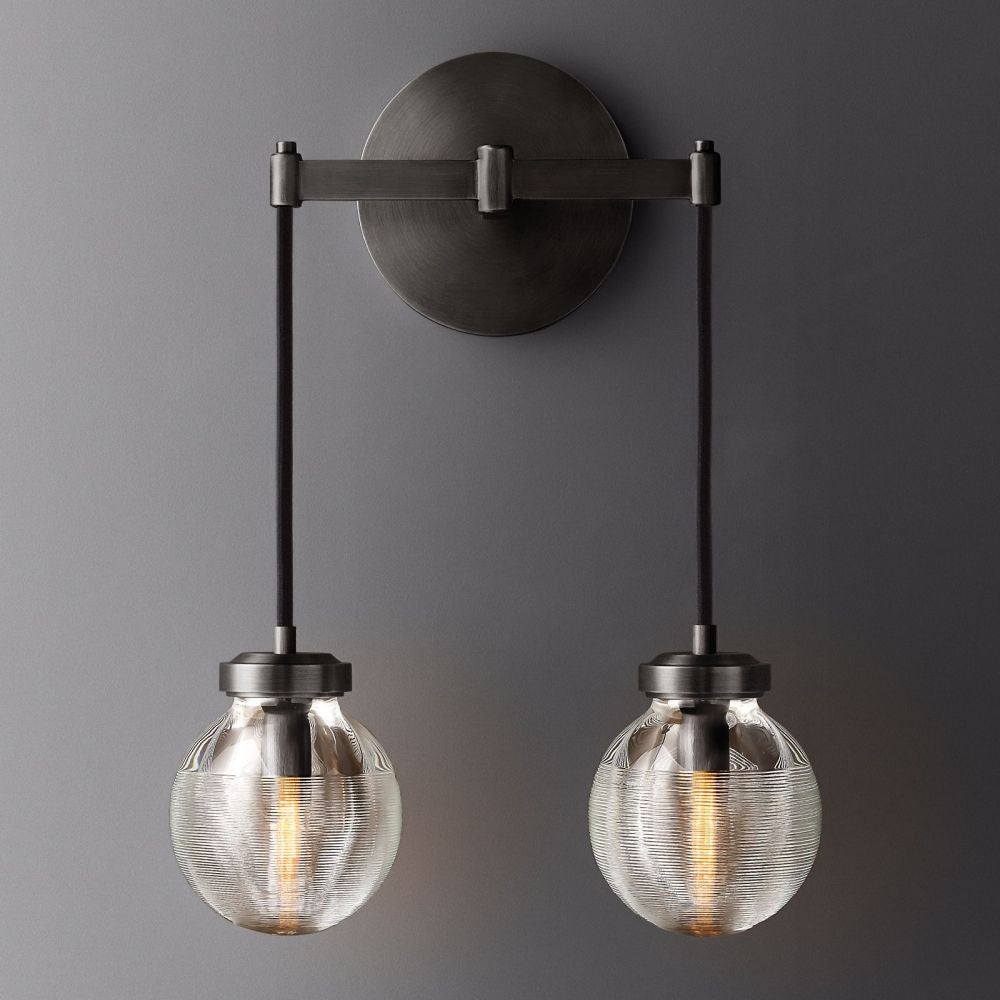 Pearl Carved Inciso Double Wall Sconce