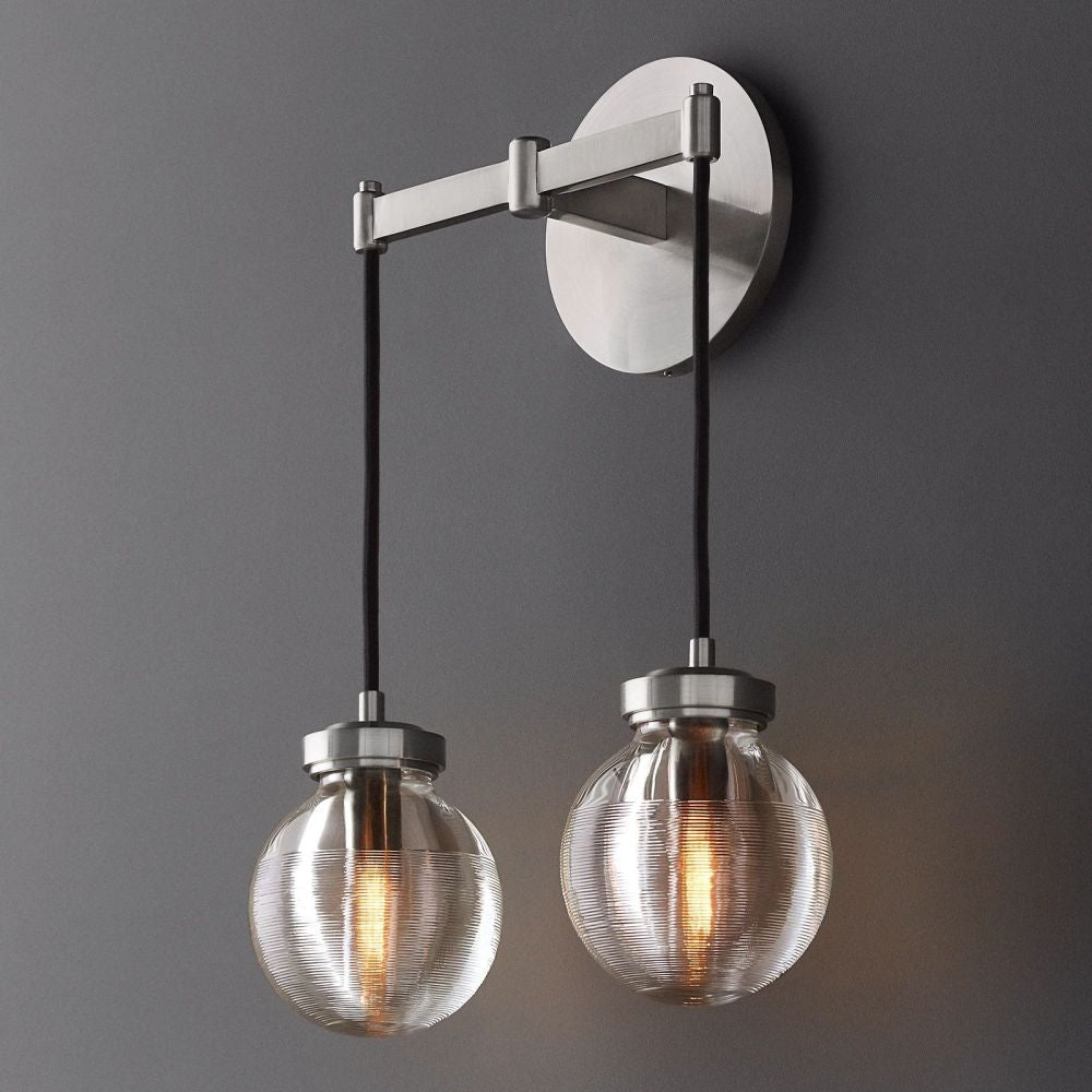 Pearl Carved Inciso Double Wall Sconce