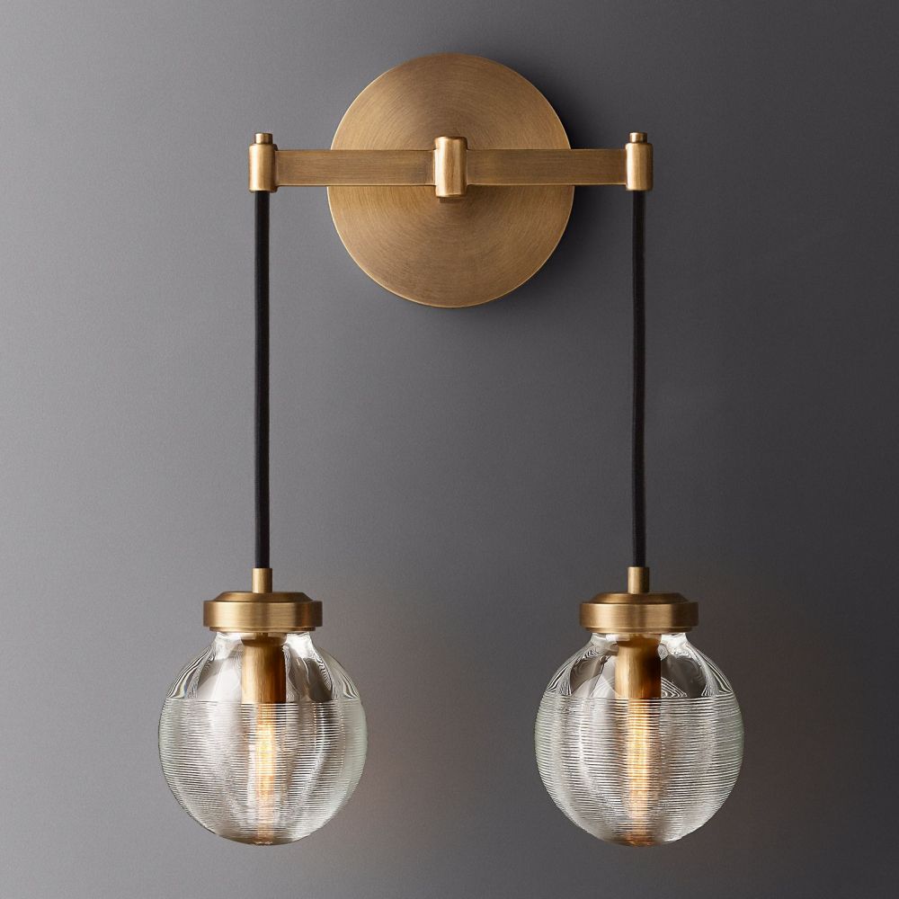 Pearl Carved Inciso Double Wall Sconce