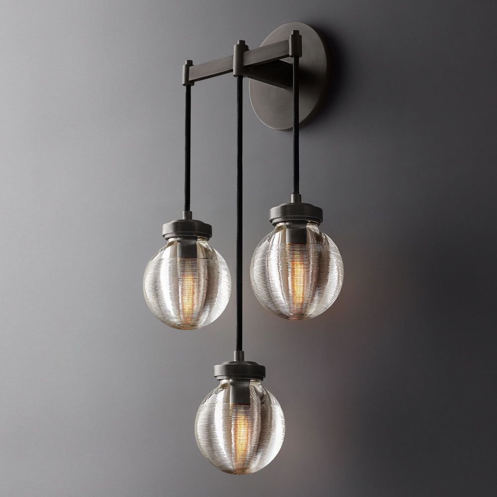 Pearl Carved Inciso Triple Wall Sconce