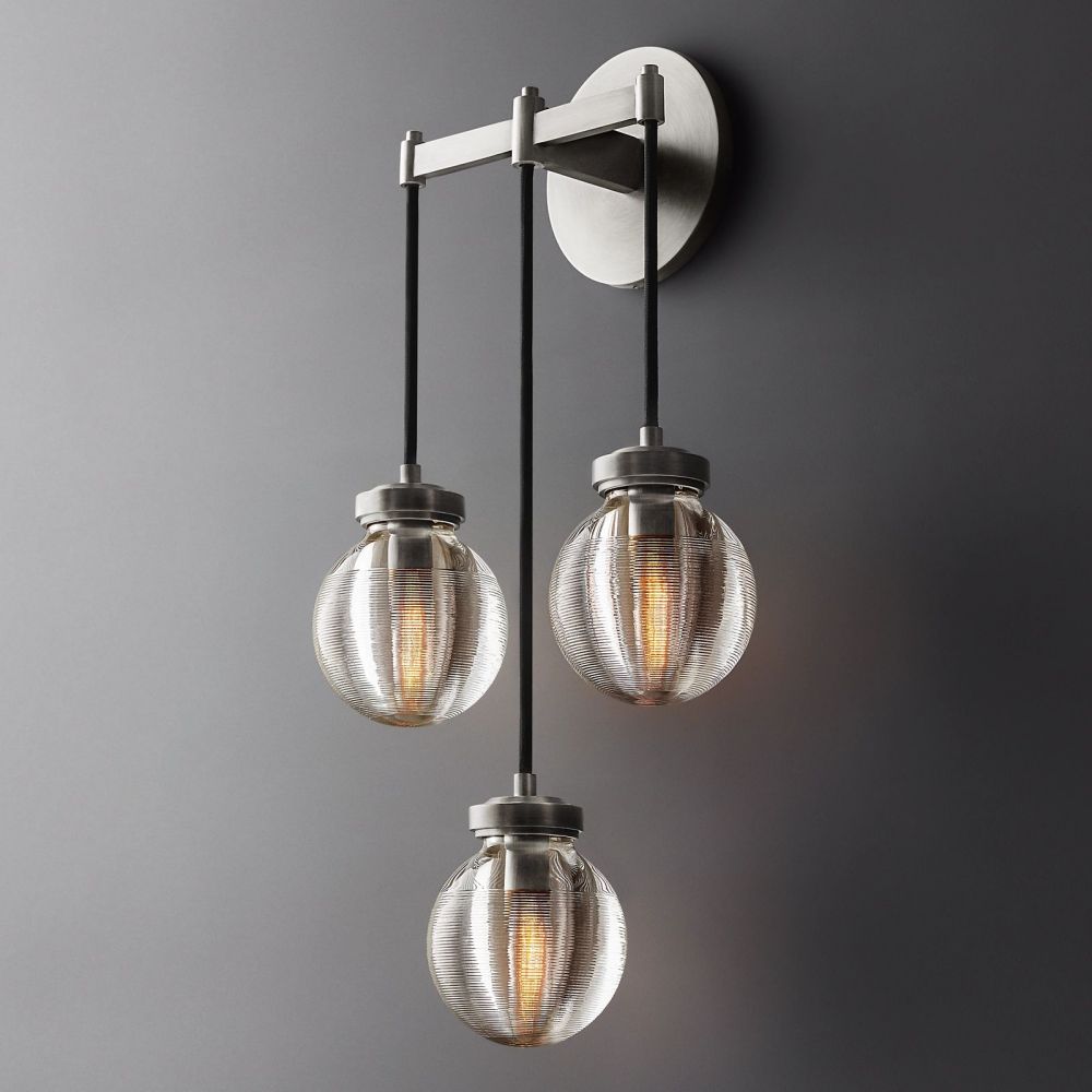 Pearl Carved Inciso Triple Wall Sconce