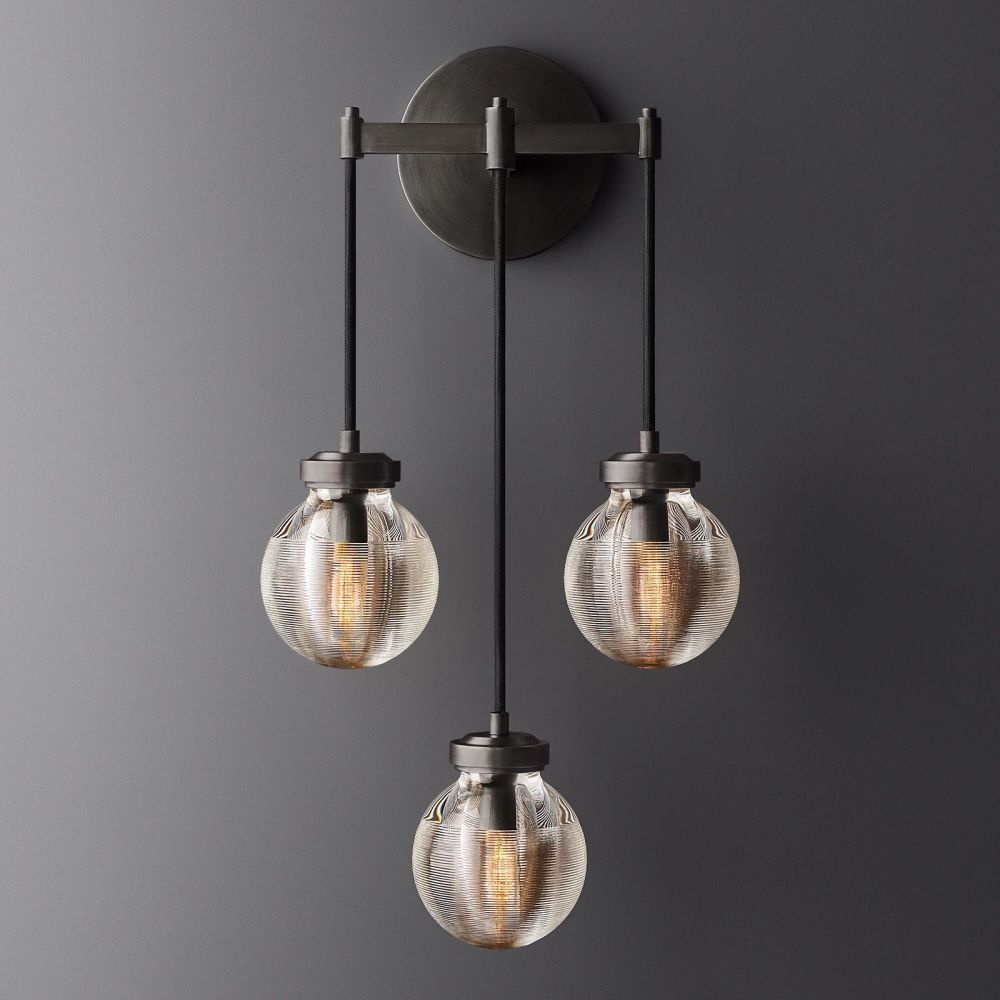 Pearl Carved Inciso Triple Wall Sconce