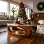 Farmhouse Solid Wood Low Coffee Table For Cozy Holiday Furniture