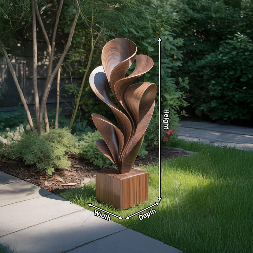 Farmhouse Solid Wood Sculpture Outdoor Garden Decoration