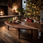 Mid Century Wooden Coffee Table For Christmas Living Room Decor