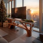 Farmhouse Live Edge TV Stand For Cozy Winter Furniture Decor