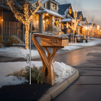 Farmhouse Wooden Sculpture Mailbox For Garden Patio Rustic Decor