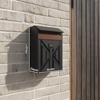 Farmhouse Wooden Sculpture Mailbox For Outdoor Rustic Furniture Style