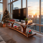Farmhouse Live Edge Entryway TV Stand For Festive Home Style