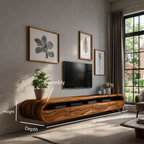 Modern Floating TV Console With Rounded Design For Living Room