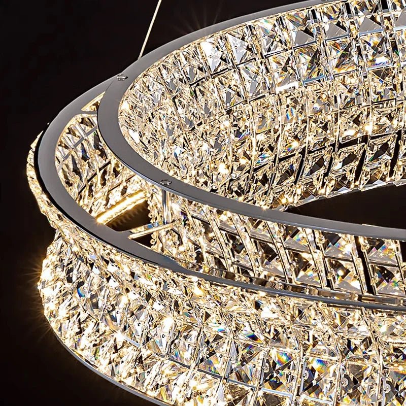 Bacci 39-inch crystal chandelier side profile