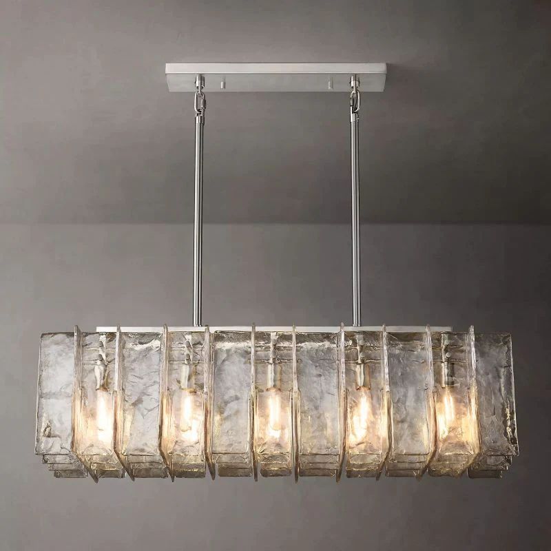 Lattice Module Glass Rectangular Chandelier 49"