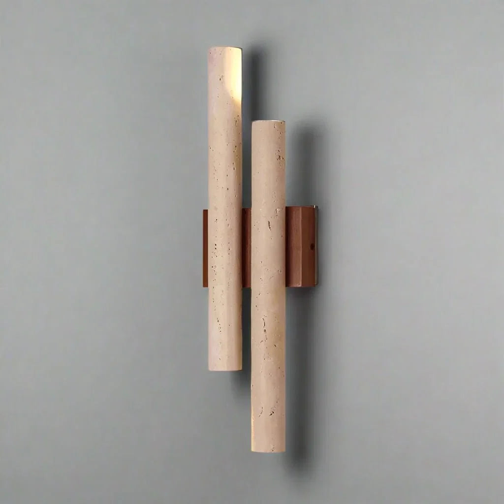 Toscana travertine wall light full view