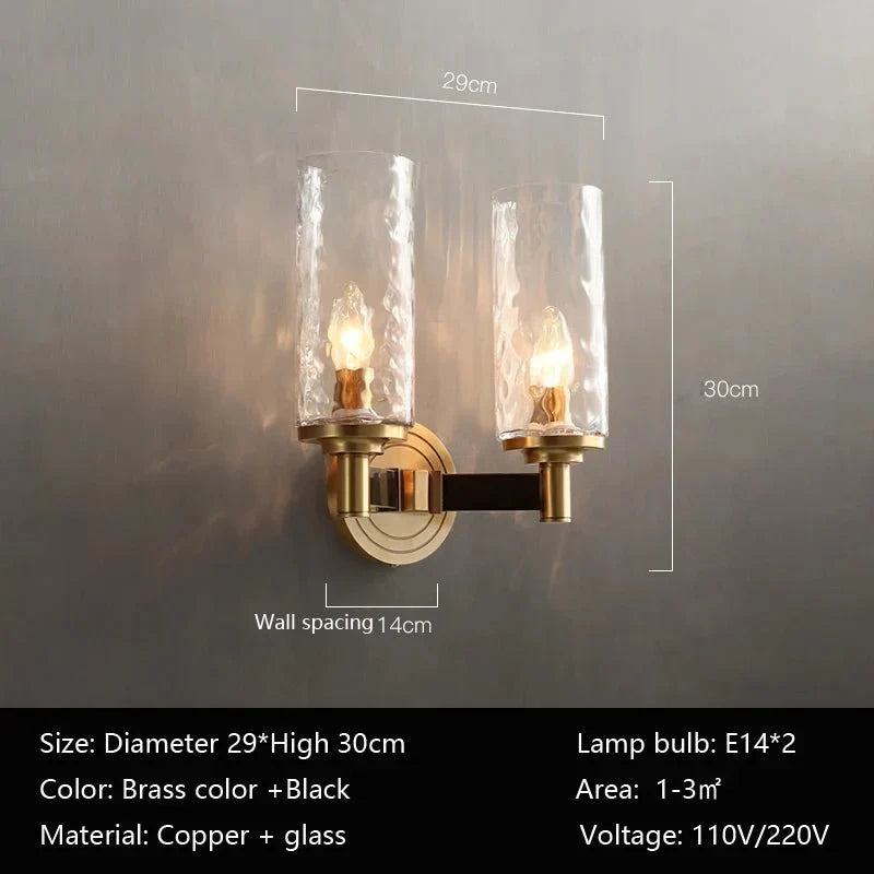 buyRomea Glass & Copper Wall Sconce - Morsale
