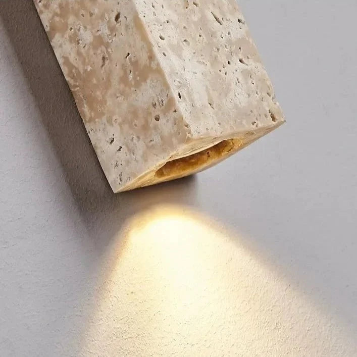 Verona travertine wall sconce side profile