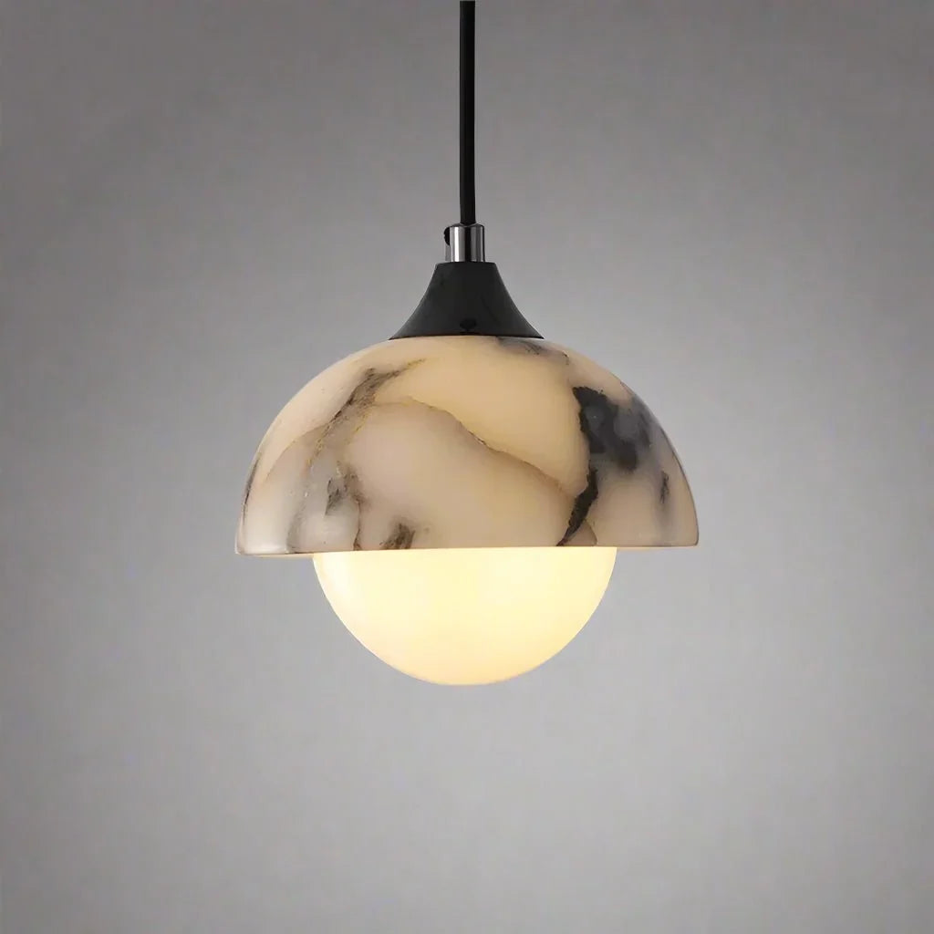 Aeris natural marble pendant light close-up