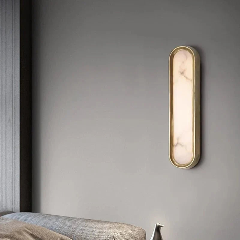 Solari marble and brass sconce side profile