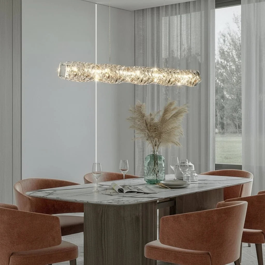 buyBacci 60" Linear Crystal Dining Chandelier - Morsale