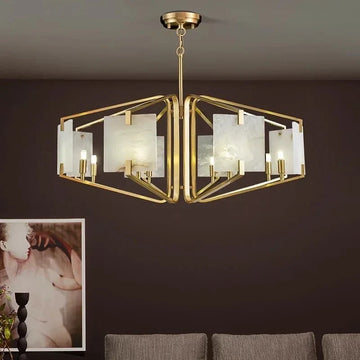 Jeff Morgan modern chandelier full fixture view