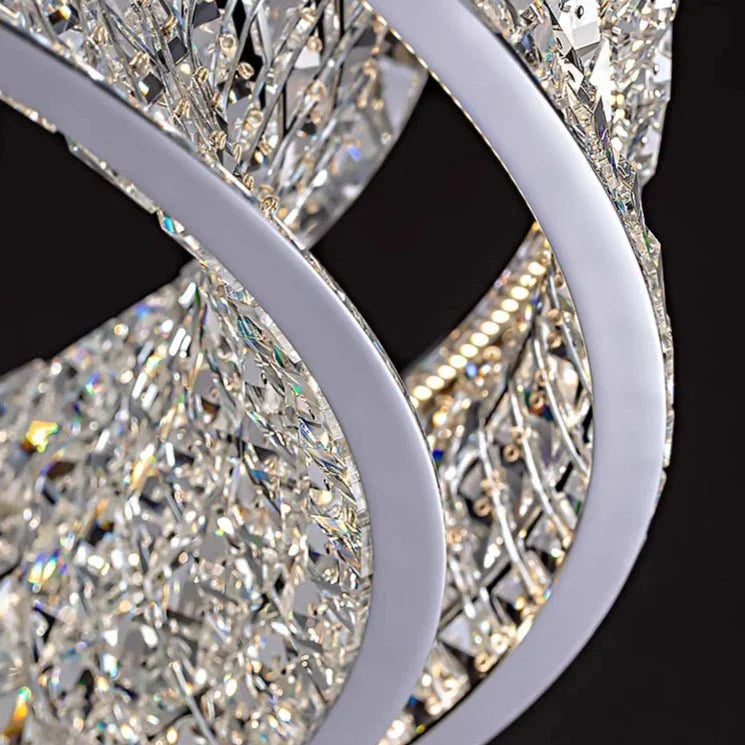 Bacci 39-inch modern crystal chandelier full view