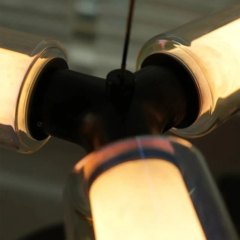 Lumiere marble and glass pendant side profile