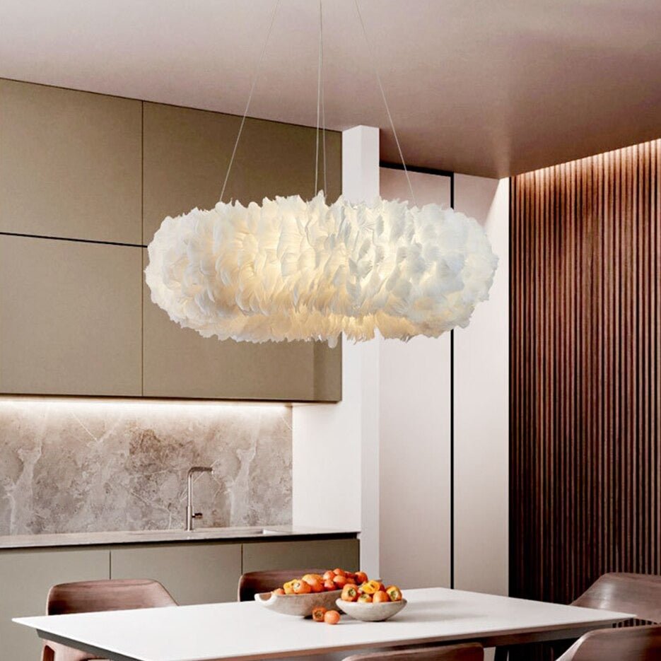 buyNatural Goose Feather Chandelier - Morsale